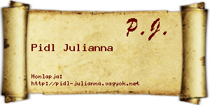 Pidl Julianna névjegykártya